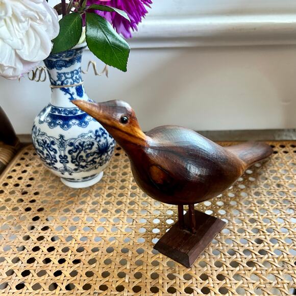 Vintage Mid Century Modern Carved Wooden Bird Sculpture MCM 11" Long - Picture 8 of 15
